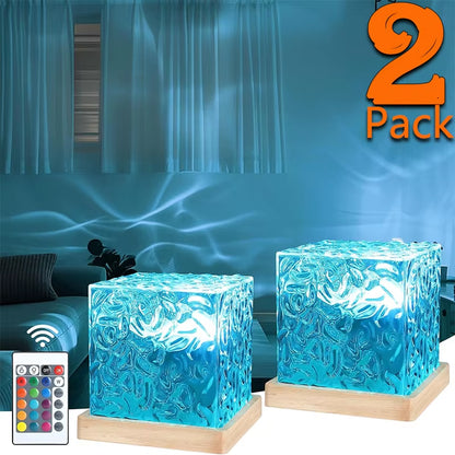 Ocean Wave Projector Light 16 Colors Midnight Aura Aurora Glow Lamp Home Office Bar Restaurant Underwater Projector Night Light